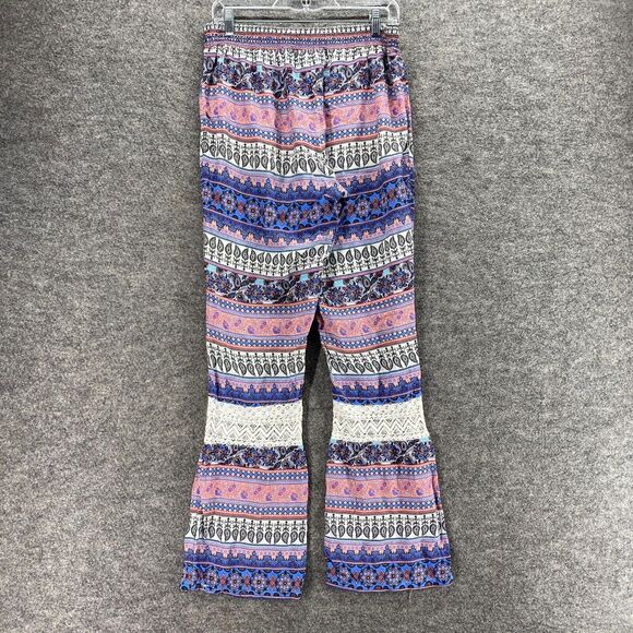 Joe B Pants Women XL Blue Striped High Rise Flat Front Flared Pull On Chino - Picture 2 of 7